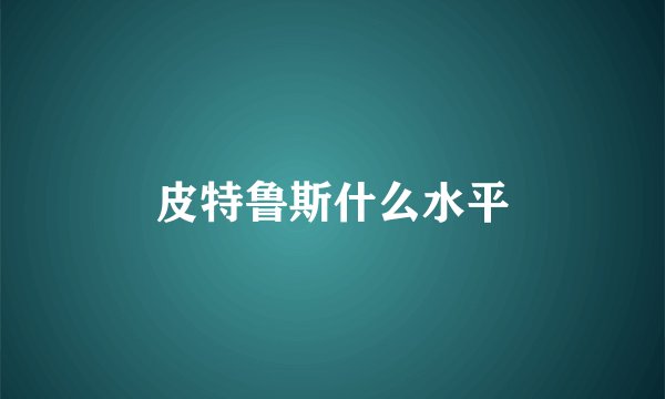 皮特鲁斯什么水平