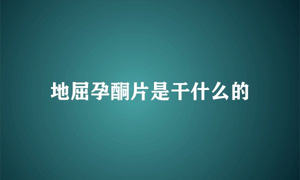 地屈孕酮片是干什么的