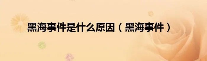 黑海事件是什么原因（黑海事件）