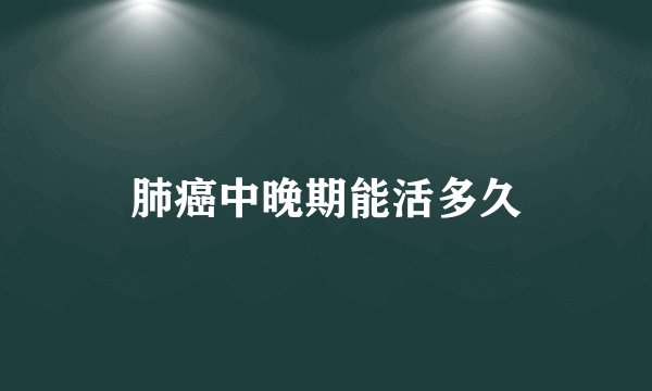 肺癌中晚期能活多久