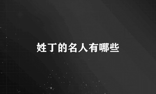 姓丁的名人有哪些