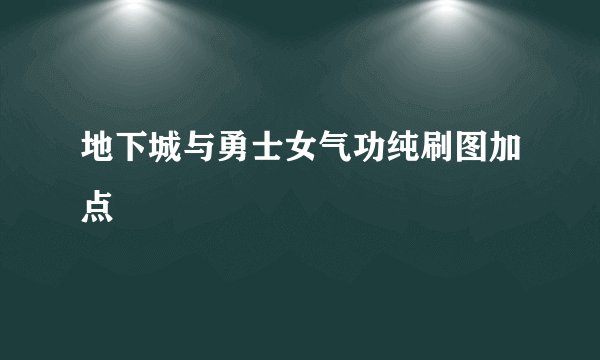 地下城与勇士女气功纯刷图加点