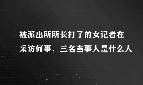 被派出所所长打了的女记者在采访何事，三名当事人是什么人
