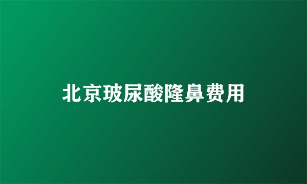 北京玻尿酸隆鼻费用