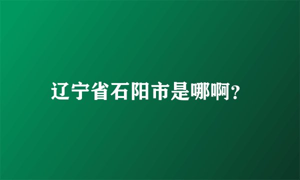辽宁省石阳市是哪啊？