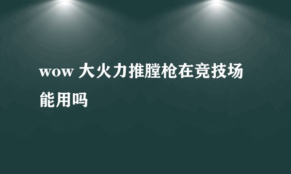 wow 大火力推膛枪在竞技场能用吗