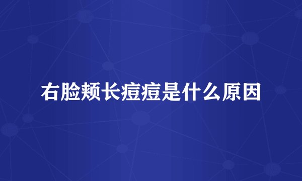 右脸颊长痘痘是什么原因