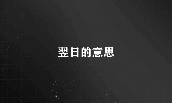 翌日的意思