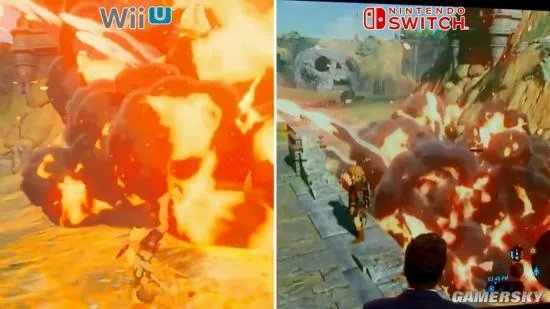 《塞尔达传说:荒野之息》Wii U对比Switch演示 差的不是一点半点