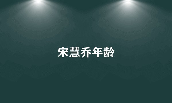 宋慧乔年龄