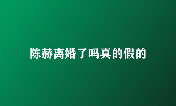 陈赫离婚了吗真的假的