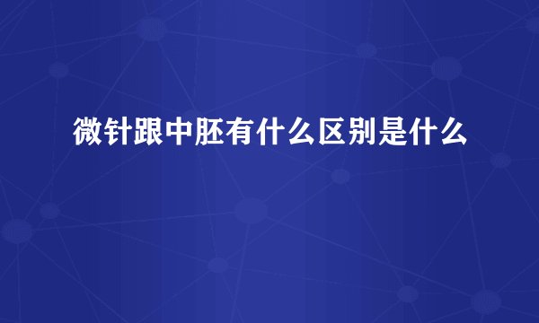 微针跟中胚有什么区别是什么