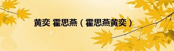 黄奕 霍思燕（霍思燕黄奕）