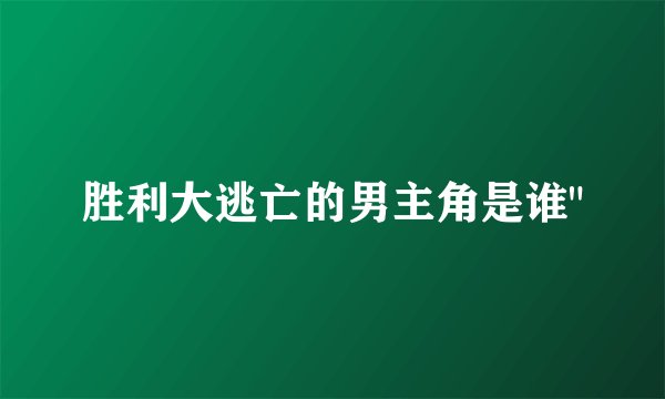 胜利大逃亡的男主角是谁