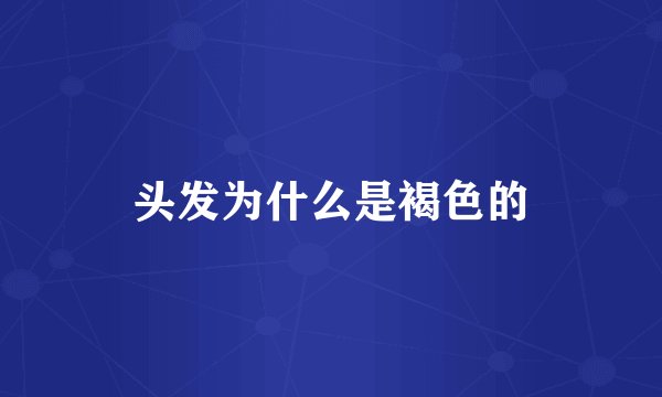 头发为什么是褐色的