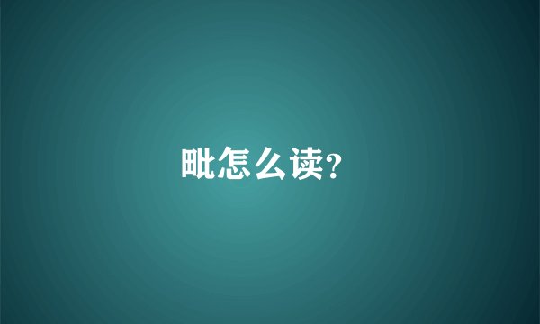毗怎么读？