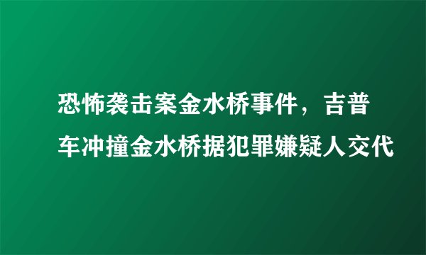 恐怖袭击案金水桥事件，吉普车冲撞金水桥据犯罪嫌疑人交代