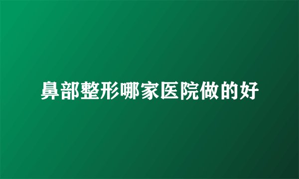 鼻部整形哪家医院做的好