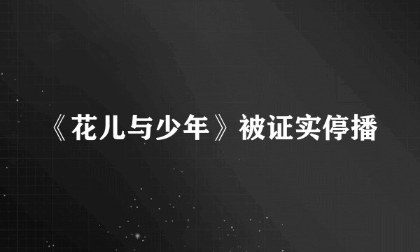 《花儿与少年》被证实停播