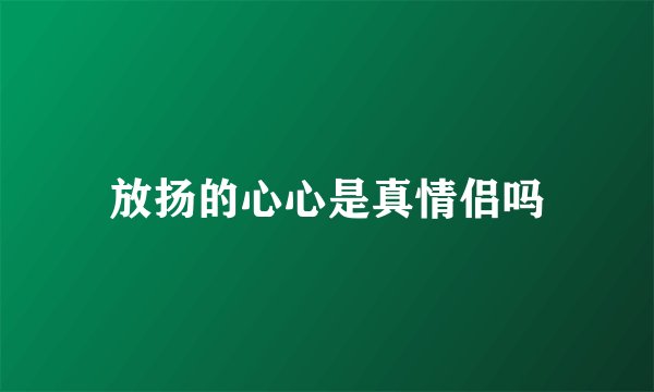 放扬的心心是真情侣吗
