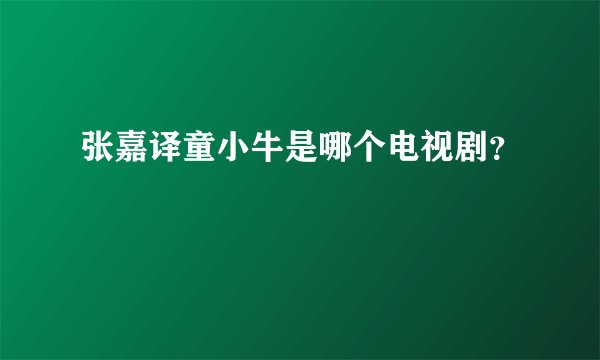 张嘉译童小牛是哪个电视剧？