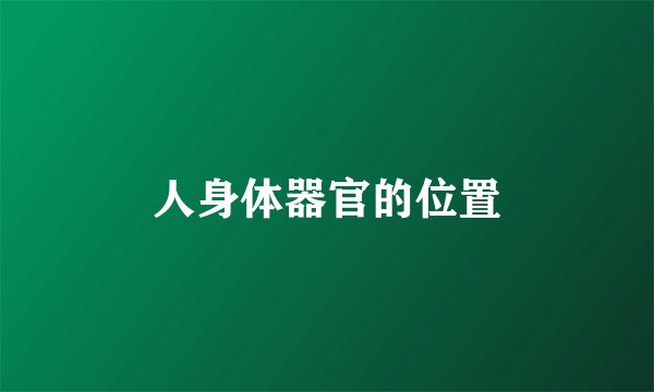 人身体器官的位置