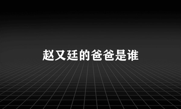 赵又廷的爸爸是谁