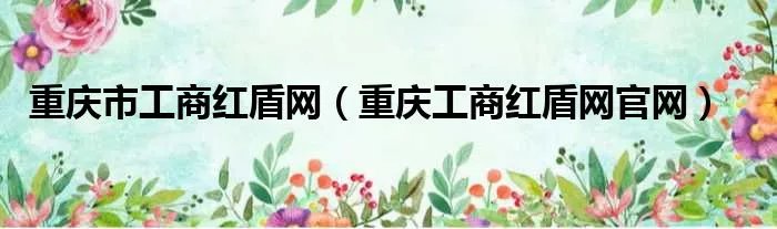 重庆市工商红盾网（重庆工商红盾网官网）