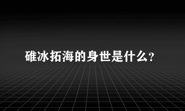 碓冰拓海的身世是什么？
