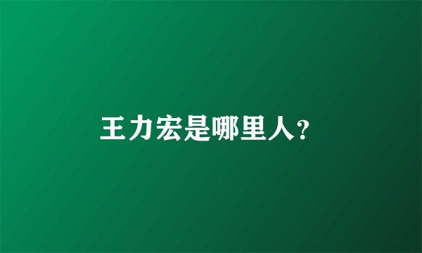 王力宏是哪里人？