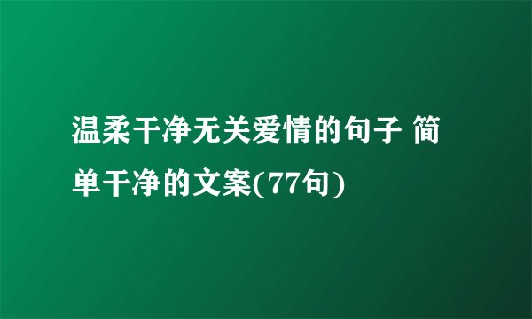 温柔干净无关爱情的句子 简单干净的文案(77句)