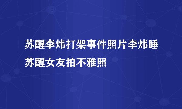 苏醒李炜打架事件照片李炜睡苏醒女友拍不雅照