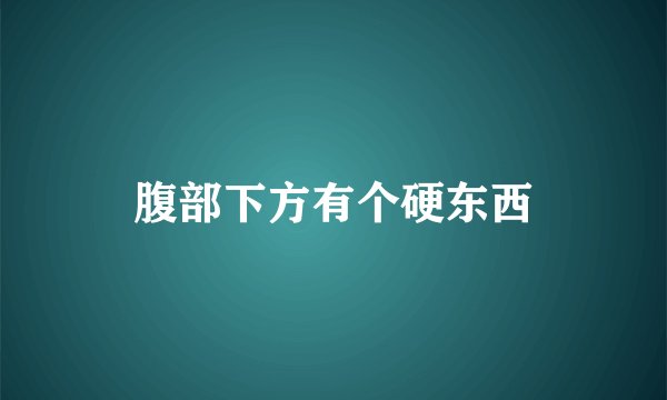 腹部下方有个硬东西