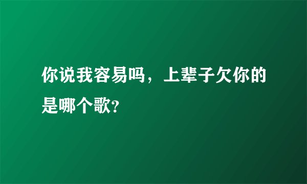你说我容易吗，上辈子欠你的是哪个歌？