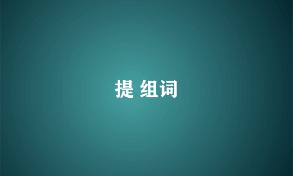 提 组词