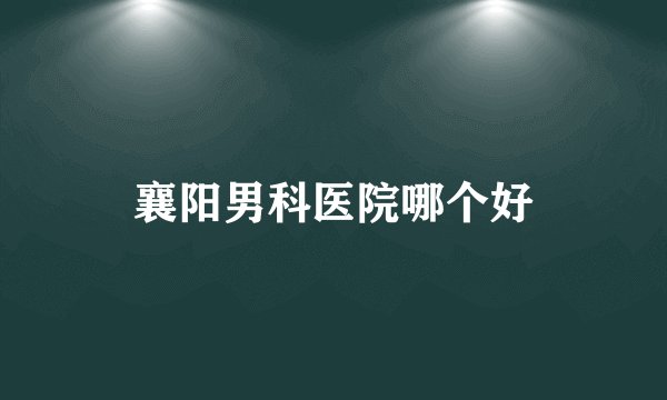 襄阳男科医院哪个好