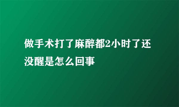 做手术打了麻醉都2小时了还没醒是怎么回事