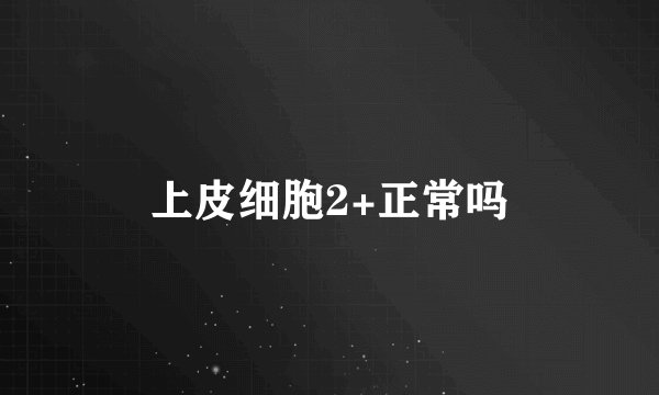 上皮细胞2+正常吗