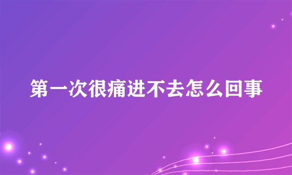 第一次很痛进不去怎么回事