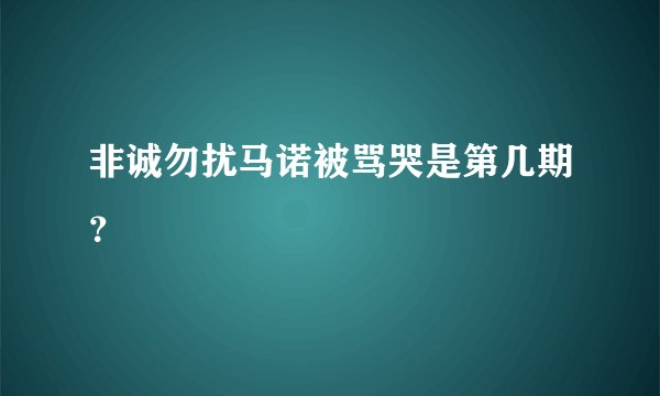 非诚勿扰马诺被骂哭是第几期？