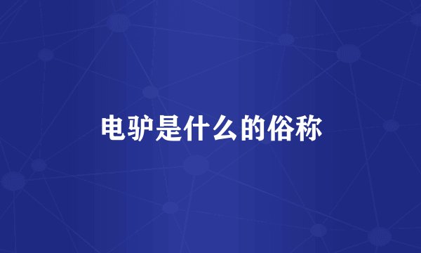 电驴是什么的俗称