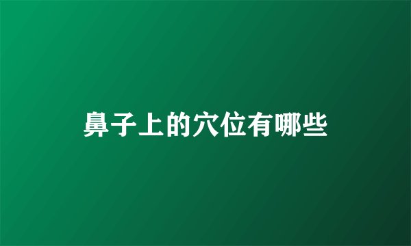 鼻子上的穴位有哪些