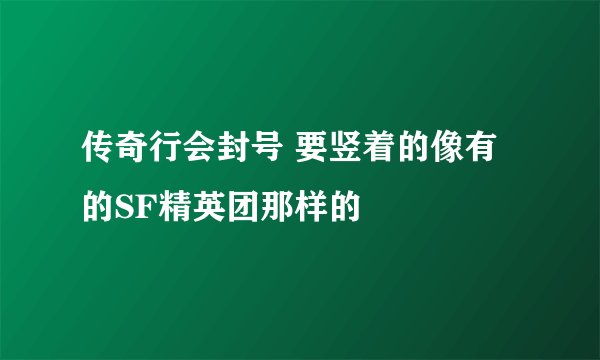 传奇行会封号 要竖着的像有的SF精英团那样的