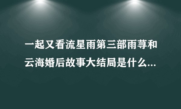 一起又看流星雨第三部雨荨和云海婚后故事大结局是什么,大概讲了什么故事