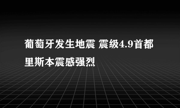 葡萄牙发生地震 震级4.9首都里斯本震感强烈