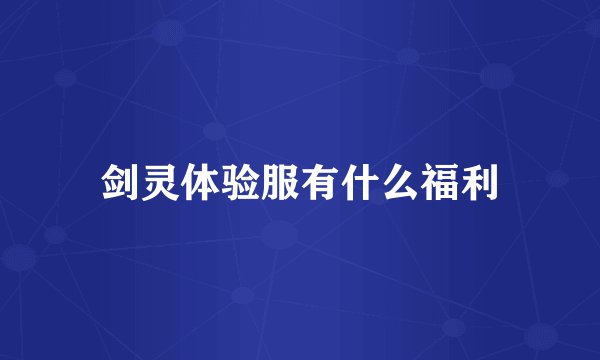 剑灵体验服有什么福利
