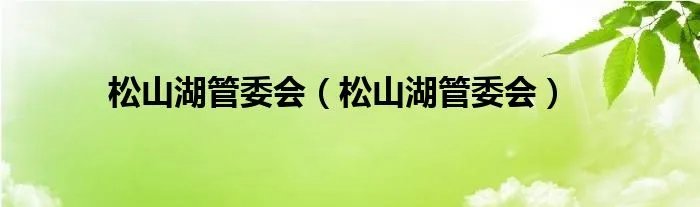 松山湖管委会(松山湖管委会)