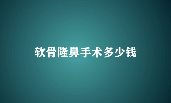软骨隆鼻手术多少钱