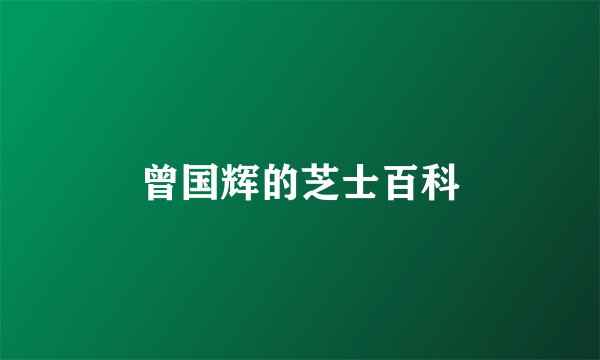 曾国辉的芝士百科