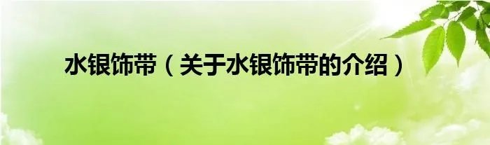 水银饰带（关于水银饰带的介绍）